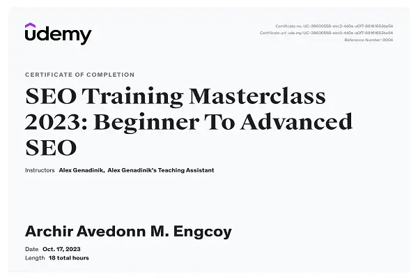 SEO Training Masterclass